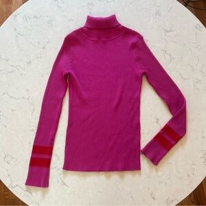 J Society ❤️ Long Sleeve Ribbed Turtleneck in Pink & Red Size M